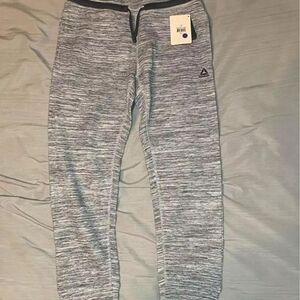 girls Reebok NWT double knit jogger pants size Medium heather gray